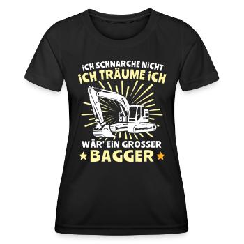 Baggerfuehrer Baggerfahrer - Frauen Funktions-T-Shirt - Schwarz - Vorne - AI Model Female 172 light (172cm)