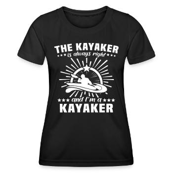 Kayaker Kayaking - Women's Functional T-Shirt - black - Front - AI Model Female 172 light (172cm)