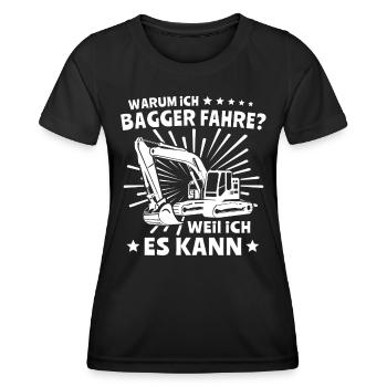 Baggerfahrer Bagger - Frauen Funktions-T-Shirt - Schwarz - Vorne - AI Model Female 172 light (172cm)