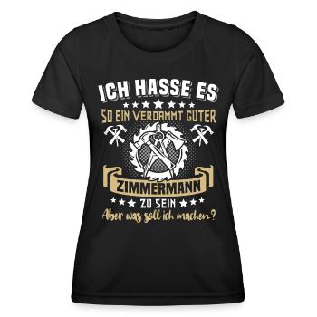 Zimmermann Zimmerer - Frauen Funktions-T-Shirt - Schwarz - Vorne - AI Model Female 172 light (172cm)