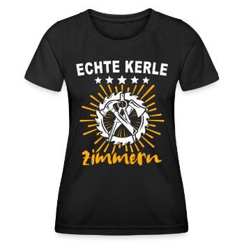 Zimmermann Zimmerer - Frauen Funktions-T-Shirt - Schwarz - Vorne - AI Model Female 172 light (172cm)