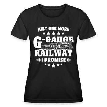 Modelleisenbahn Spur G Gartenbahn - Frauen Funktions-T-Shirt - Schwarz - Vorne - AI Model Female 172 light (172cm)
