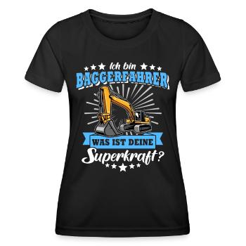 Baggerführer Bagger Baggerfahrer - Frauen Funktions-T-Shirt - Schwarz - Vorne - AI Model Female 172 light (172cm)