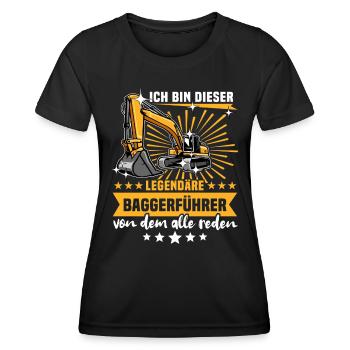 Baggerfuehrer Baggerfahrer - Frauen Funktions-T-Shirt - Schwarz - Vorne - AI Model Female 172 light (172cm)