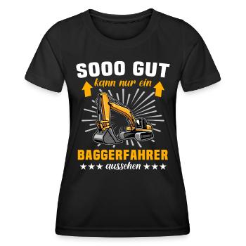 Baggerfahrer Bagger - Frauen Funktions-T-Shirt - Schwarz - Vorne - AI Model Female 172 light (172cm)