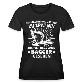 Baggerfahrer Bagger - Frauen Funktions-T-Shirt - Schwarz - Vorne - AI Model Female 172 light (172cm)