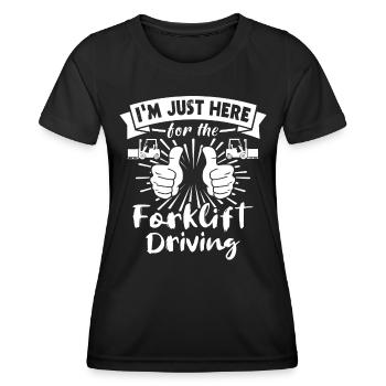 Staplerfahrer Stapler - Frauen Funktions-T-Shirt - Schwarz - Vorne - AI Model Female 172 light (172cm)