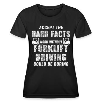 Staplerfahrer Stapler - Frauen Funktions-T-Shirt - Schwarz - Vorne - AI Model Female 172 light (172cm)