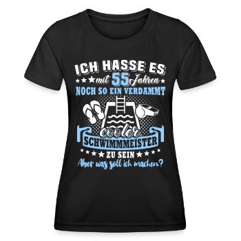 Schwimmmeister Geburtstag 55 Jahre alt - Frauen Funktions-T-Shirt - Schwarz - Vorne - AI Model Female 172 light (172cm)