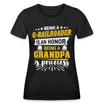 Gartenbahn Spur G Opa - Frauen Funktions-T-Shirt - Schwarz - Vorne - AI Model Female 172 light (172cm)