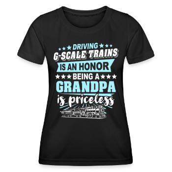 Garden railway gauge G Opa - Women's Functional T-Shirt - black - Front - AI Model Female 172 light (172cm)