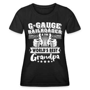 Jardin Chemin de fer Grand-père Gauge G Grand-père - T-shirt sport Femme - noir - Devant - AI Model Female 172 light (172cm)