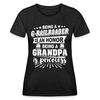Jardin Chemin de fer Grand-père Gauge G Grand-père - T-shirt sport Femme - noir - Devant - AI Model Female 172 light (172cm)