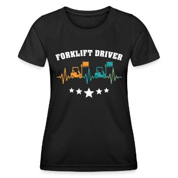 Chariot élévateur à fourche - T-shirt sport Femme - noir - Devant - AI Model Female 172 light (172cm)