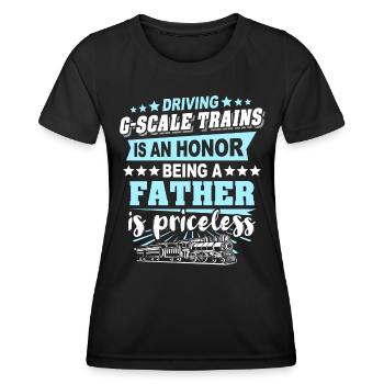 Gartenbahn Spur G Papa - Frauen Funktions-T-Shirt - Schwarz - Vorne - AI Model Female 172 light (172cm)