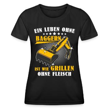 Baggerführer Baggerfahrer - Frauen Funktions-T-Shirt - Schwarz - Vorne - AI Model Female 172 light (172cm)