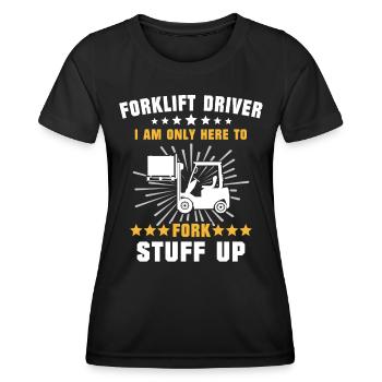 Staplerfahrer Stapler - Frauen Funktions-T-Shirt - Schwarz - Vorne - AI Model Female 172 light (172cm)