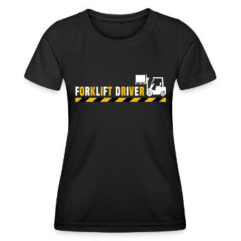 Staplerfahrer Stapler - Frauen Funktions-T-Shirt - Schwarz - Vorne - AI Model Female 172 light (172cm)