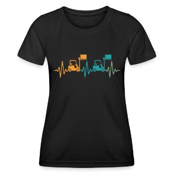 Staplerfahrer Stapler - Frauen Funktions-T-Shirt - Schwarz - Vorne - AI Model Female 172 light (172cm)