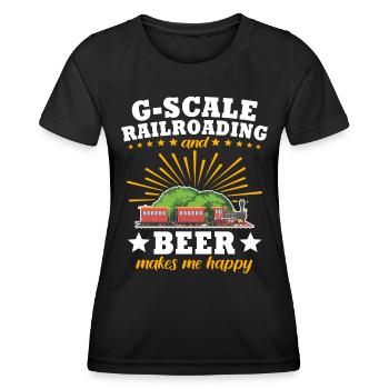 Gartenbahn Bier Garteneisenbahn Spur G - Frauen Funktions-T-Shirt - Schwarz - Vorne - AI Model Female 172 light (172cm)
