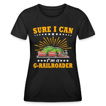 Gartenbahn Ich Kann Garteneisenbahn Spur G - Frauen Funktions-T-Shirt - Schwarz - Vorne - AI Model Female 172 light (172cm)