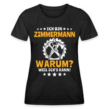 Zimmermann Zimmerer - Frauen Funktions-T-Shirt - Schwarz - Vorne - AI Model Female 172 light (172cm)