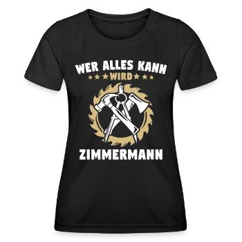 Zimmermann Zimmerer - Frauen Funktions-T-Shirt - Schwarz - Vorne - AI Model Female 172 light (172cm)
