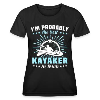 Kayaking Kayaker - Frauen Funktions-T-Shirt - Schwarz - Vorne - AI Model Female 172 light (172cm)
