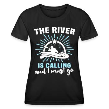 Kayaking Kayaker - Frauen Funktions-T-Shirt - Schwarz - Vorne - AI Model Female 172 light (172cm)