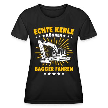 Baggerführer Bagger Baggerfahrer - Frauen Funktions-T-Shirt - Schwarz - Vorne - AI Model Female 172 light (172cm)