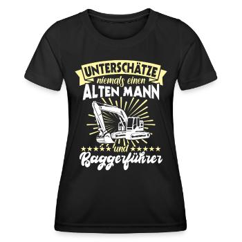 Baggerführer Bagger Baggerfahrer - Frauen Funktions-T-Shirt - Schwarz - Vorne - AI Model Female 172 light (172cm)
