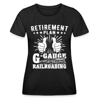 Gartenbahn Rentner Garteneisenbahn Spur G - Frauen Funktions-T-Shirt - Schwarz - Vorne - AI Model Female 172 light (172cm)