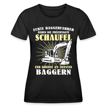 Bagger Baggerfahrer - Frauen Funktions-T-Shirt - Schwarz - Vorne - AI Model Female 172 light (172cm)