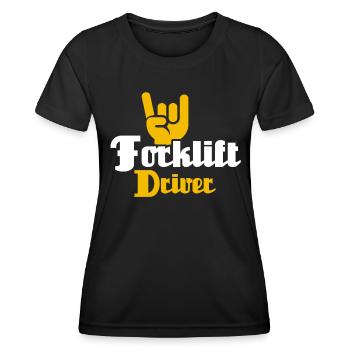 Stapler Gabelstapler - Frauen Funktions-T-Shirt - Schwarz - Vorne - AI Model Female 172 light (172cm)