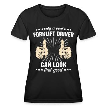 Stapler Gabelstapler - Frauen Funktions-T-Shirt - Schwarz - Vorne - AI Model Female 172 light (172cm)