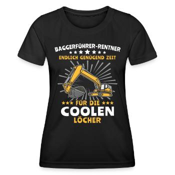 Baggerfahrer Bagger - Frauen Funktions-T-Shirt - Schwarz - Vorne - AI Model Female 172 light (172cm)