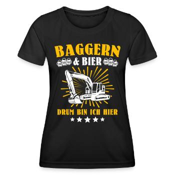 Baggerfahrer Bagger - Frauen Funktions-T-Shirt - Schwarz - Vorne - AI Model Female 172 light (172cm)