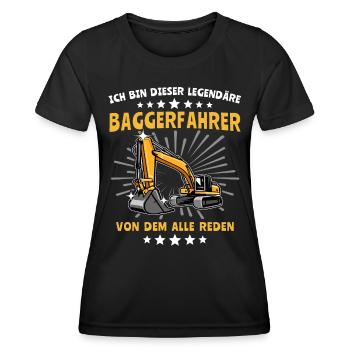 Baggerfahrer Bagger - Frauen Funktions-T-Shirt - Schwarz - Vorne - AI Model Female 172 light (172cm)