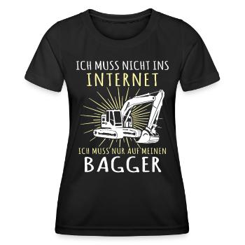 Baggerfahrer Bagger - Frauen Funktions-T-Shirt - Schwarz - Vorne - AI Model Female 172 light (172cm)