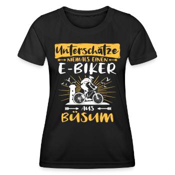 Büsum Ebike Büsumer Ebiker - Frauen Funktions-T-Shirt - Schwarz - Vorne - AI Model Female 172 light (172cm)