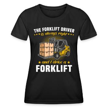 Le chariot élévateur est le conducteur de chariot élévateur droit - T-shirt sport Femme - noir - Devant - AI Model Female 172 light (172cm)