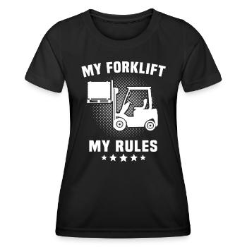 Règles relatives aux chariots élévateurs - T-shirt sport Femme - noir - Devant - AI Model Female 172 light (172cm)