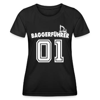 Baggerfahrer Bagger - Frauen Funktions-T-Shirt - Schwarz - Vorne - AI Model Female 172 light (172cm)