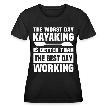 Kayaking Kayak Kayaker - Women's Functional T-Shirt - black - Front - AI Model Female 172 light (172cm)