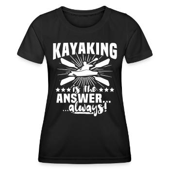 Kayaking Kayaker Kayak - Women's Functional T-Shirt - black - Front - AI Model Female 172 light (172cm)