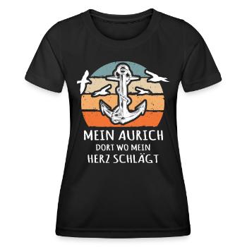 Auricher Sprüche Aurich - Frauen Funktions-T-Shirt - Schwarz - Vorne - AI Model Female 172 light (172cm)