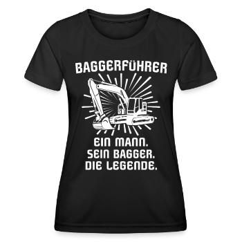 Baggerfuehrer Baggerfahrer - Frauen Funktions-T-Shirt - Schwarz - Vorne - AI Model Female 172 light (172cm)