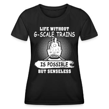 Garteneisenbahn Modellbahn Spur G - Frauen Funktions-T-Shirt - Schwarz - Vorne - AI Model Female 172 light (172cm)