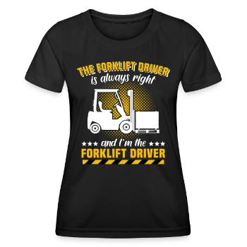 Gabelstapler Staplerfahrer Stapler - Frauen Funktions-T-Shirt - Schwarz - Vorne - AI Model Female 172 light (172cm)