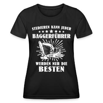Baggerführer Bagger Baggerfahrer - Frauen Funktions-T-Shirt - Schwarz - Vorne - AI Model Female 172 light (172cm)